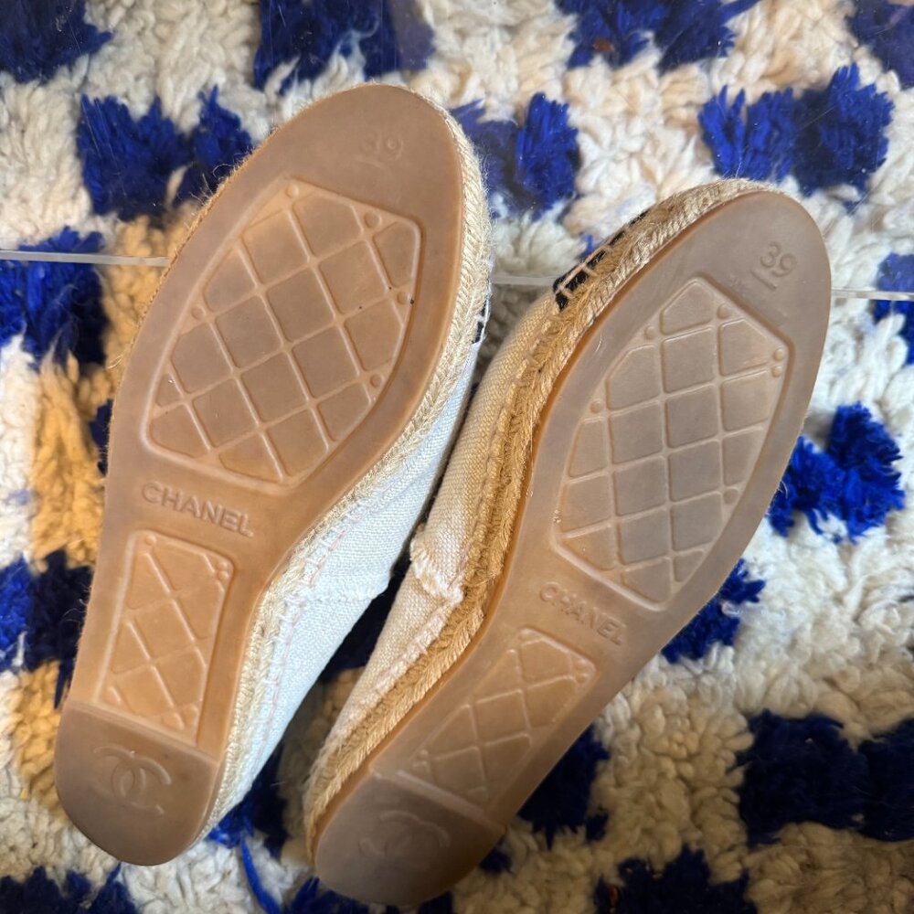 Chanel Interlocking Logo Cc Canvas Espadrilles - … - image 4